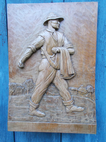 Holz relief wandbild der - holz,