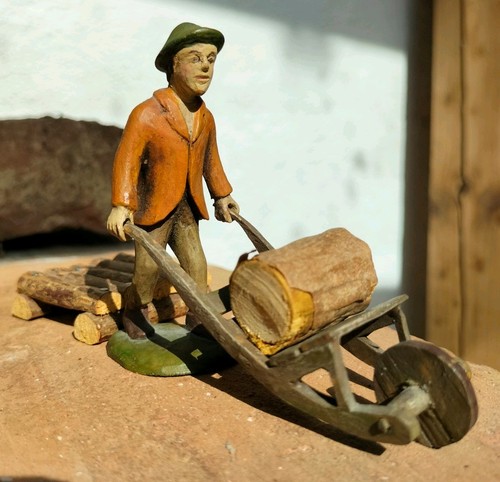 Antike krippenfigur bauer aus - antike,