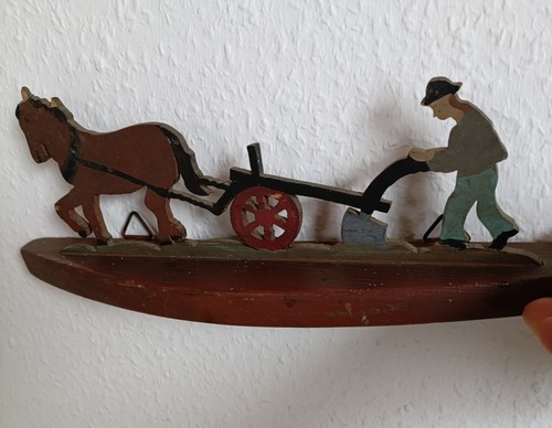 Antikes wandbild aus holz - antikes,