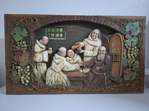 Antikes holzrelief wandbild - holzrelief,