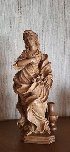 Rosenhändlerin holzstatue - rosenhändlerin,,
