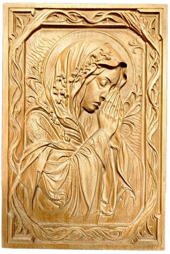 Holzrelief madonna betend - madonna,