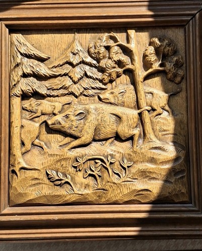 Gerahmte holzrelief - 4x,