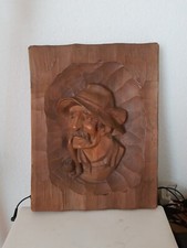 Porträt Holzbild geschnitzt