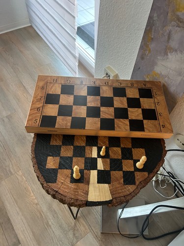 Schachtisch holz - schachtisch,