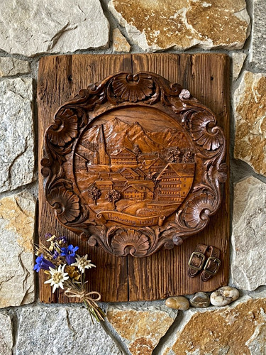 Handgeschnitztes holz relief - holz,