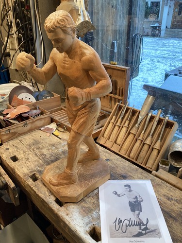 Max schmeling holzfigur unikat - max,