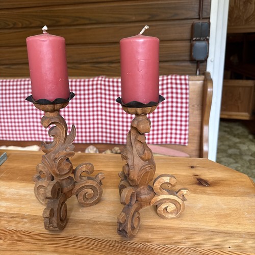 2stück kerzenständer holz - kerzenständer,