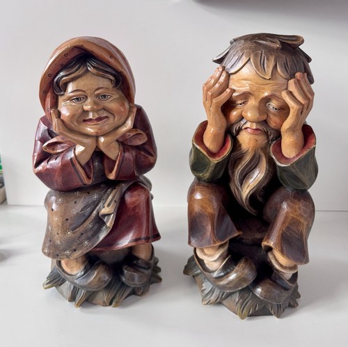Holzfiguren paar handgefertigt - holzfiguren,