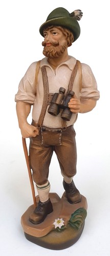 Vintage holzfigur wanderer - vintage,
