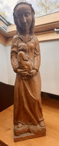 Große holzskulptur mutter - große, mit