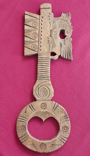 Vintage holz wandfigur - vintage, holz-wandfigur